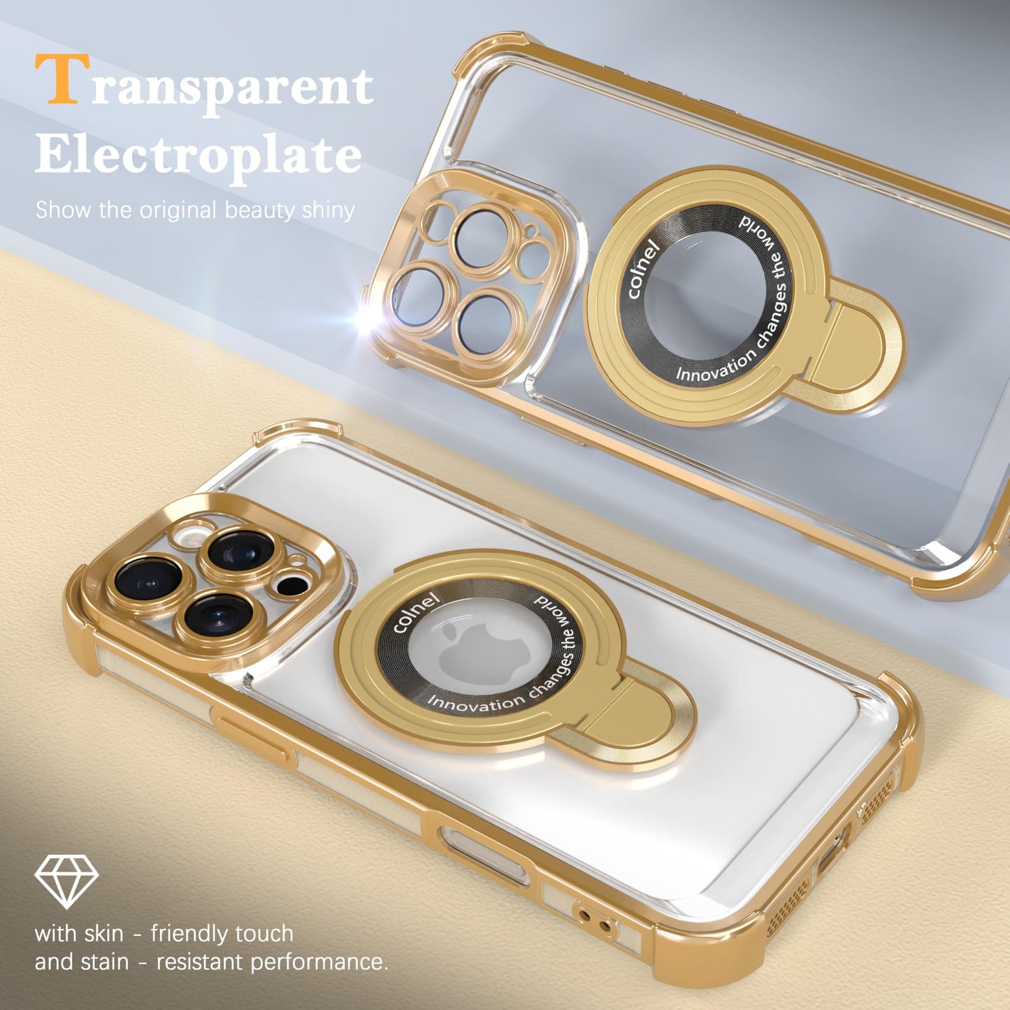IAIYOXI for iPhone 13 Mini Case with Strong Magnetic Ring Stand, Military-Grade Shockproof, 4 Airbag Corners Protective, Fit for MagSafe, Kickstand