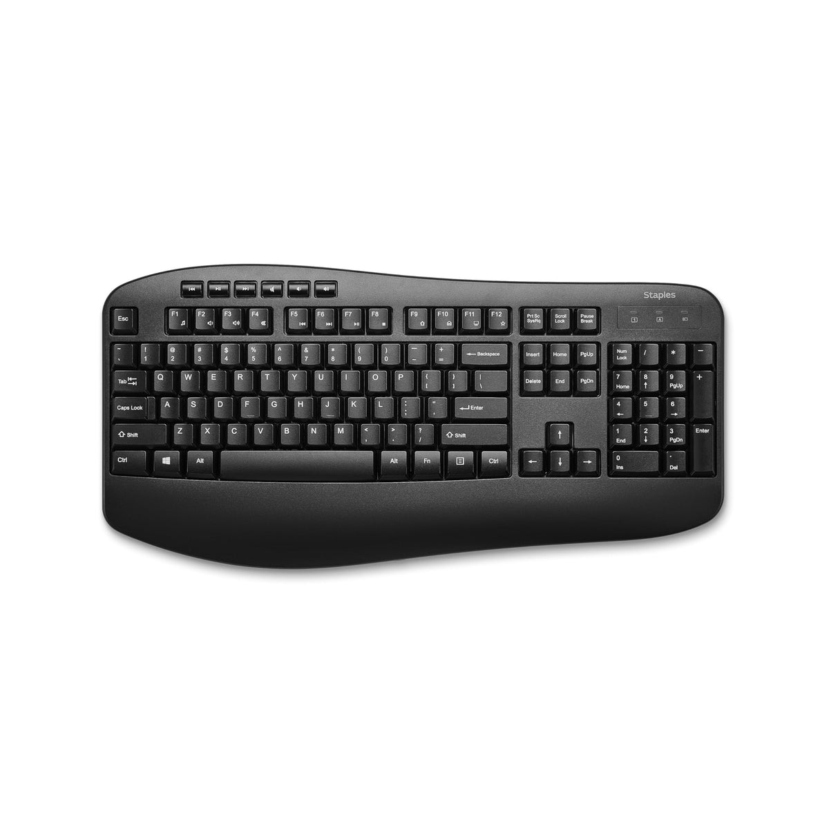 Staples TECH Wireless Comfort Keyboard, Quiet Typing, USB, Black