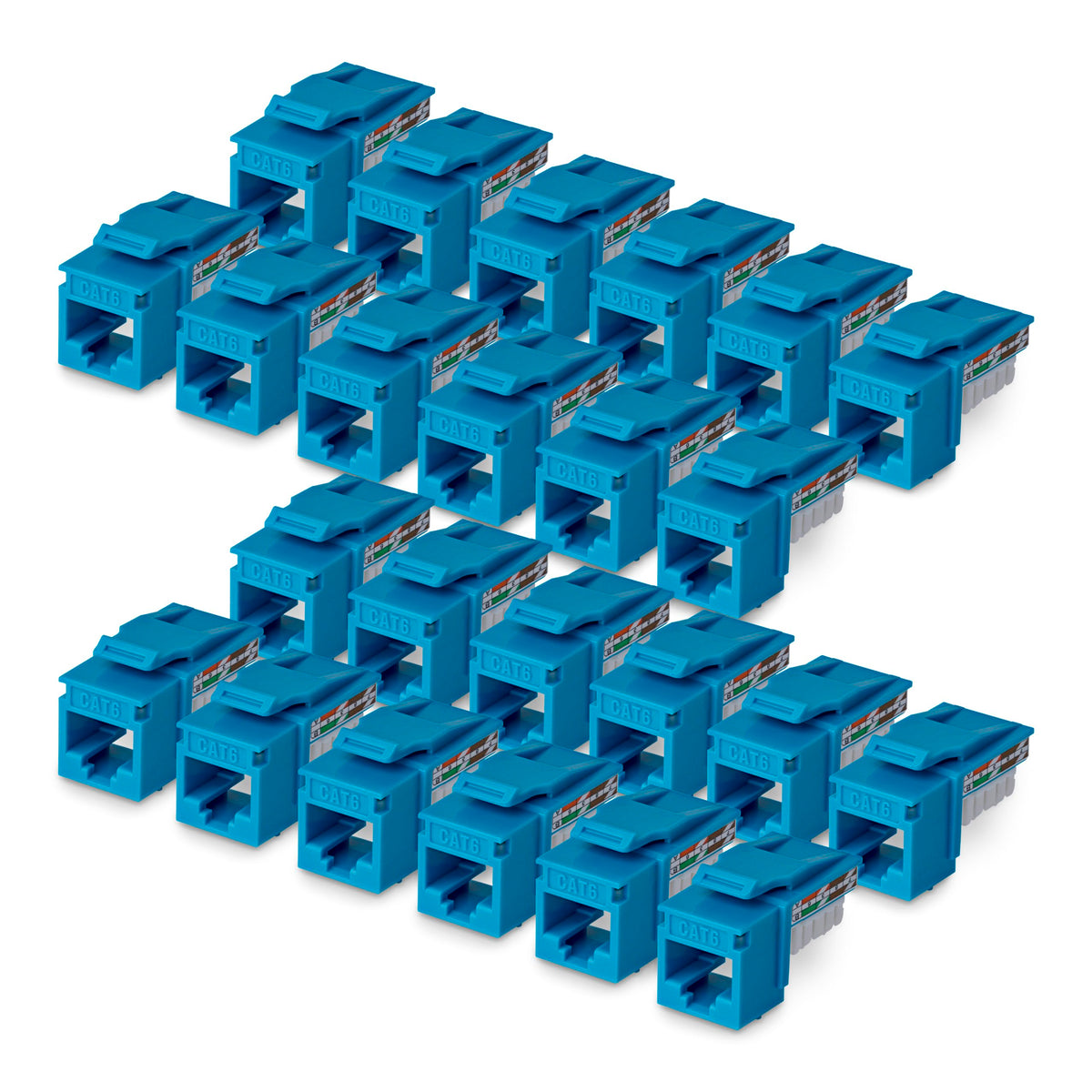 StarTech Cat6 Keystone Jack 24-Pack, UTP, 90 110 Punch Down, Blue
