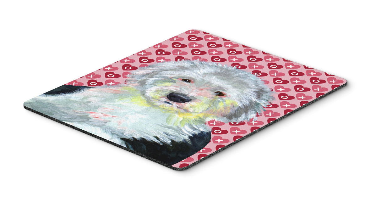 Caroline's Treasures LH9171MP Old English Sheepdog Hearts Love and Valentine's Day Portrait Mouse Pad, Hot Pad or Trivet for Home Office Gaming