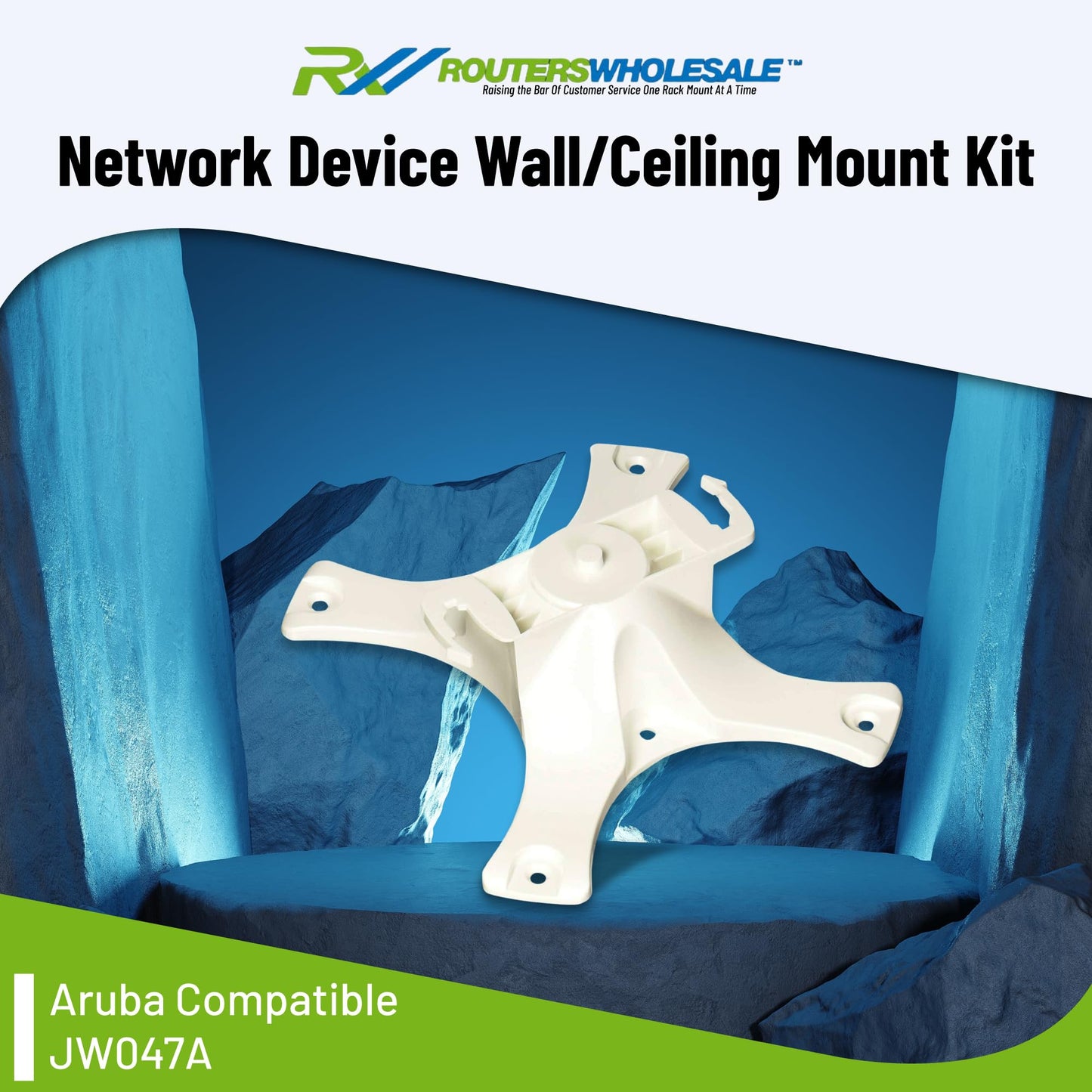 RW RoutersWholesale Aruba Compatible JW047A Network Device Wall/Ceiling Mount Kit (White)