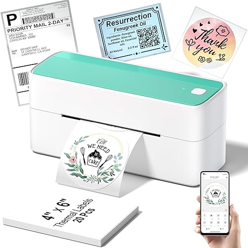 Phomemo Bluetooth Thermal Shipping Label Printer, 241BT Wireless Thermal Label Printer for Shipping Packages, Inkless Thermal Shipping Label Printer