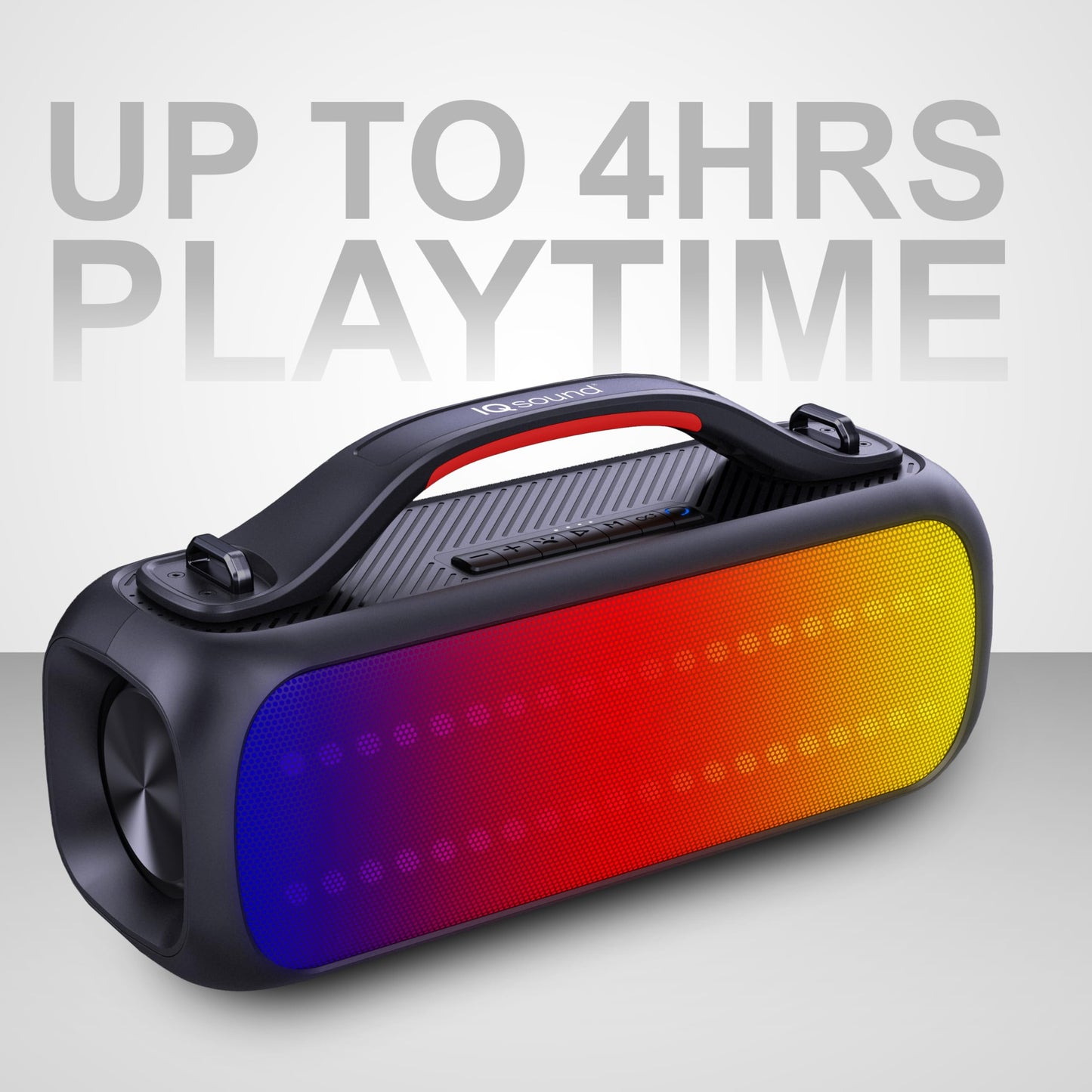Supersonic IQ Sound IQ-3535RGB 2.0CH Portable Bluetooth Speaker with RGB Panel, IPX5 Water Resistance, TWS, Voice Control, FM Radio, USB Input