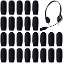 PAGOW 30 Pack Mini Foam Microphone Windscreens, High Density Mic Headset Cover, Small Size Lapel Mic Windscreen for Lavalier Microphones Noise