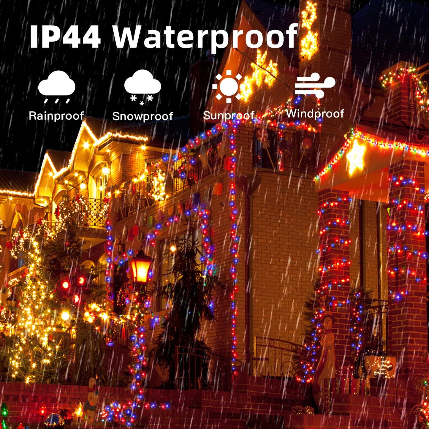 HeKation Christmas Outdoor Lights, 300Led 100FT Christmas Twinkling String Lights for Tree, Indoor, Outdoor, Purple and Orange with Remote Control 8