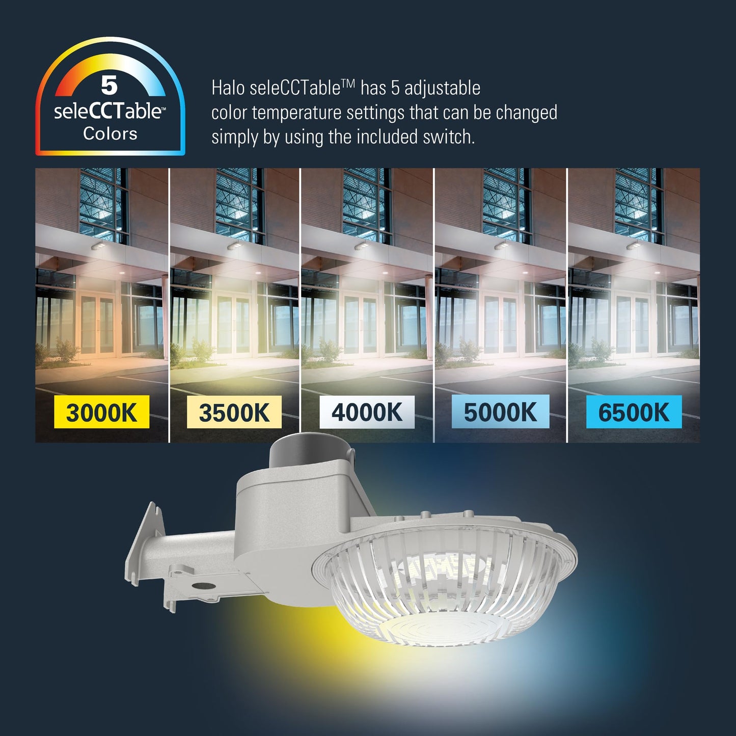 HALO ALP 250-Watt Equivalent Integrated LED Area Light with 9000 Adjustable Lumens, CCT Select, Motion Sensing and Dusk-to-Dawn Operation, Die-Cast