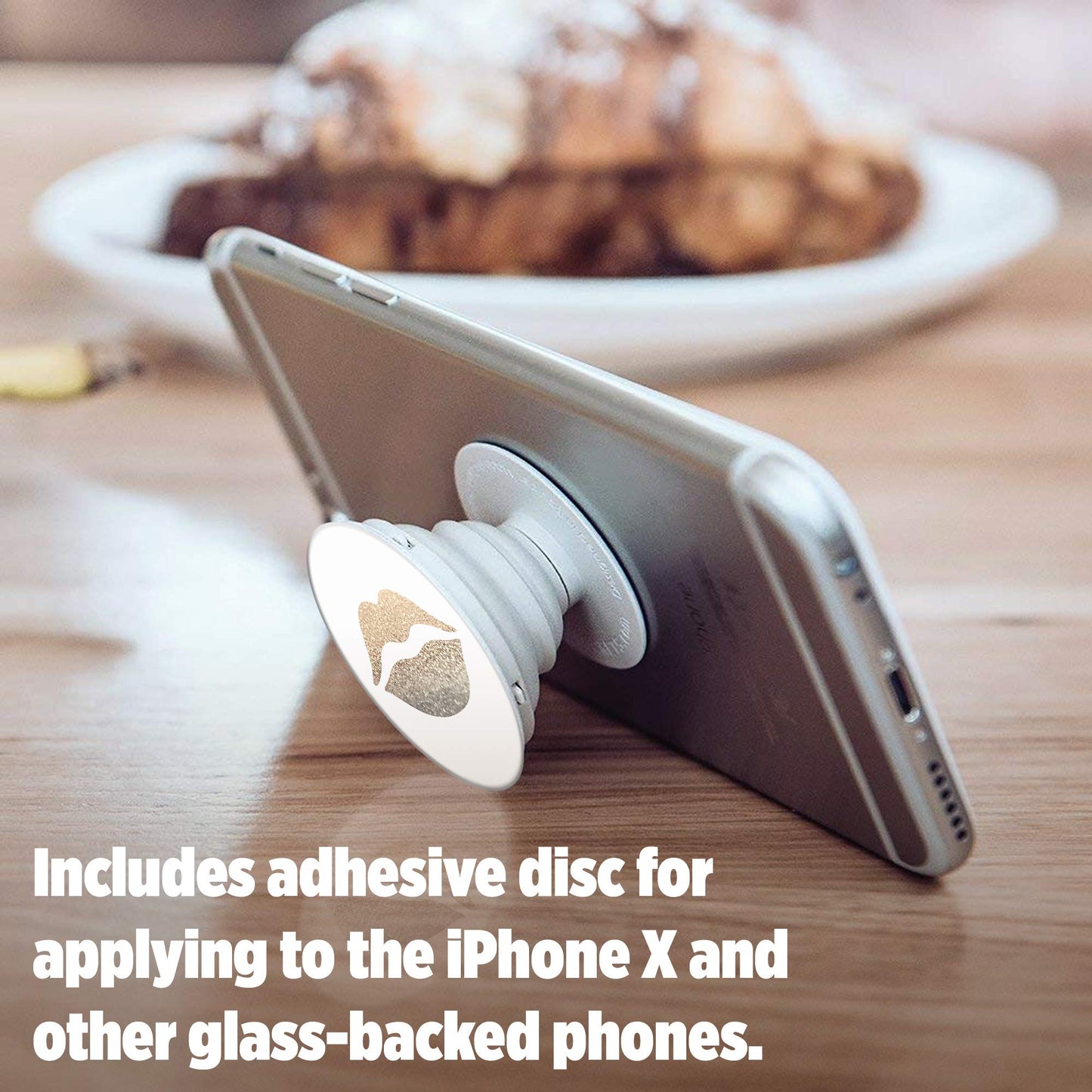 PopSockets: Collapsible Grip & Stand for Phones and Tablets - Gold Lips