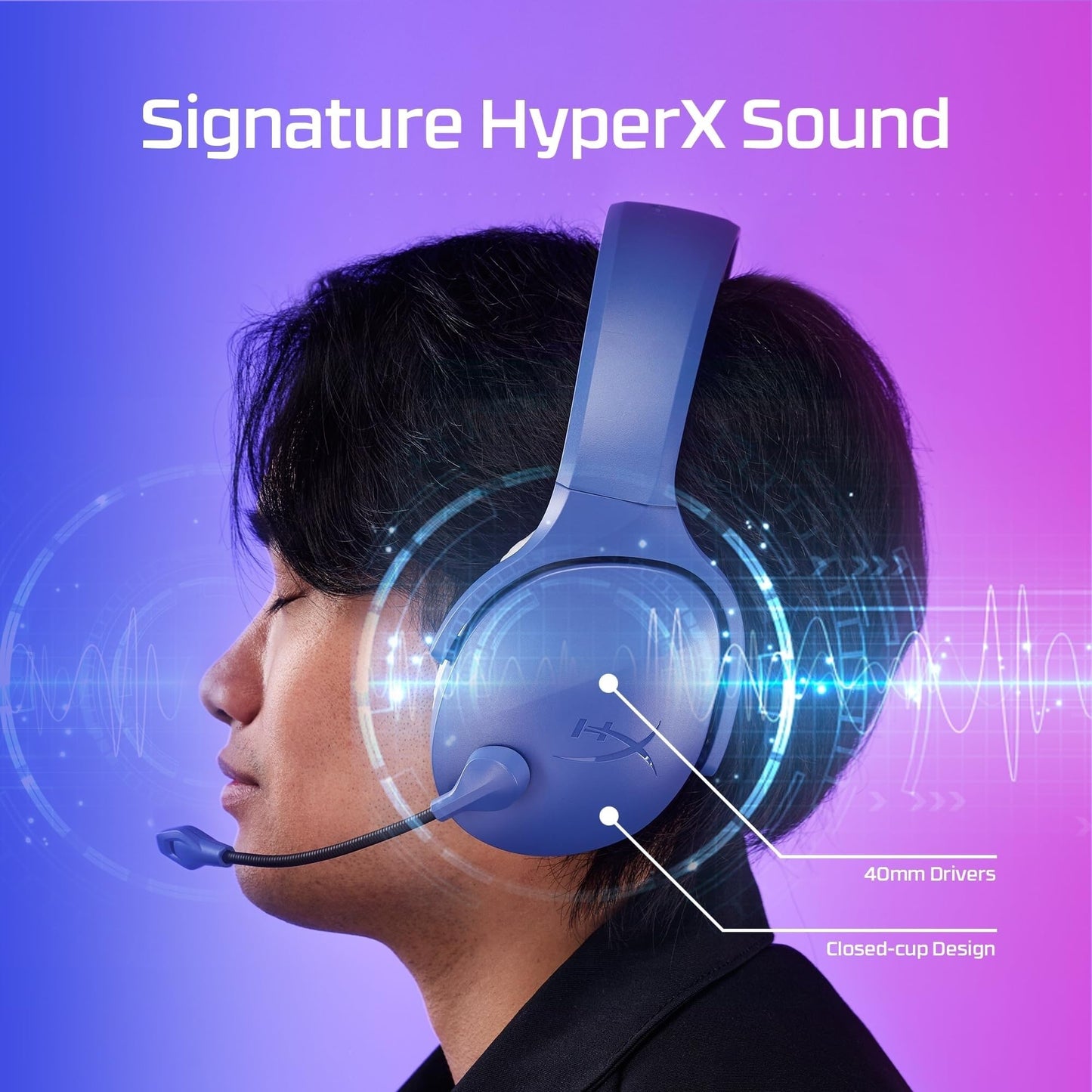 HyperX Cloud Jet - Dual Wireless Gaming Headset, 2.4GHz dongle, Bluetooth 5.3, PC, PS5, Mobile, USB-A - Black