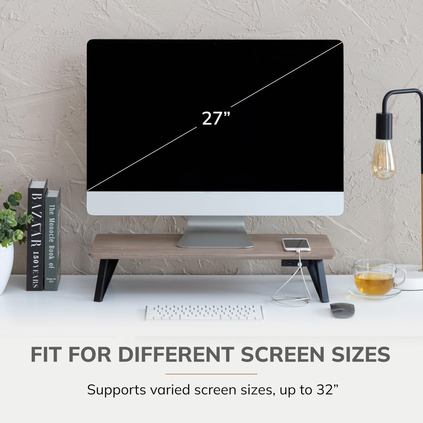 Anji Mountain Monitor Stand - Desktop Organizer & Laptop Riser, Ergonomic Monitor Riser, Space-Saving Monitor Stand for Desk, Durable Construction