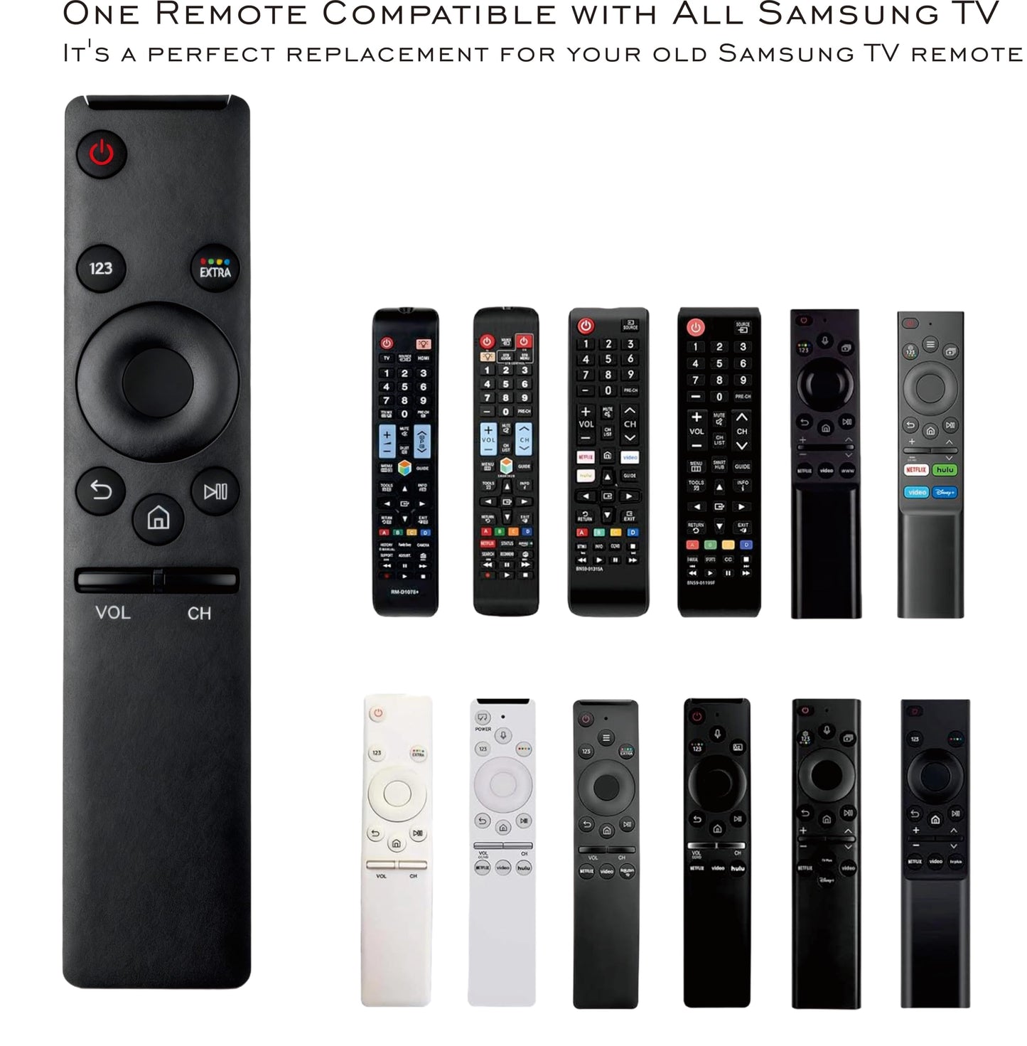 Universal for Samsung-TV-Remote-Control Replacement, Compatible with All Samsung Smart Frame Curved QLED TVs