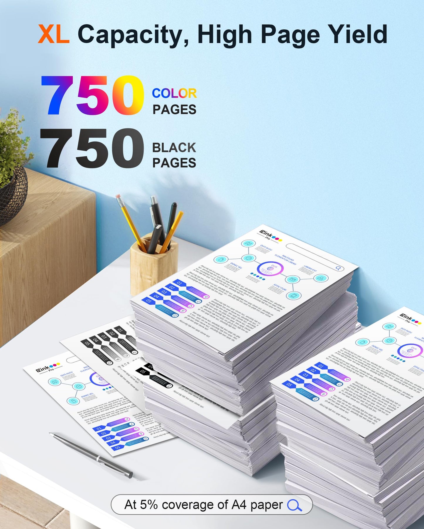 LC404 LC404XL Ink Cartridges Compatible for Brother LC404 LC404XL Ink Cartridge 4 Pack Work for MFC-J1205W MFC-J1215W MFC J1205W J1215W XL Printer