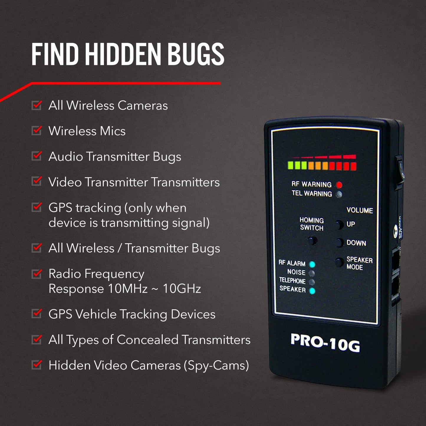 SpyFinder ProMax Hidden Devices Detector Bundle - Video Surveillance Bug Sweeper Detector - Bug Detector Finds Wireless Hidden Camera Detectors