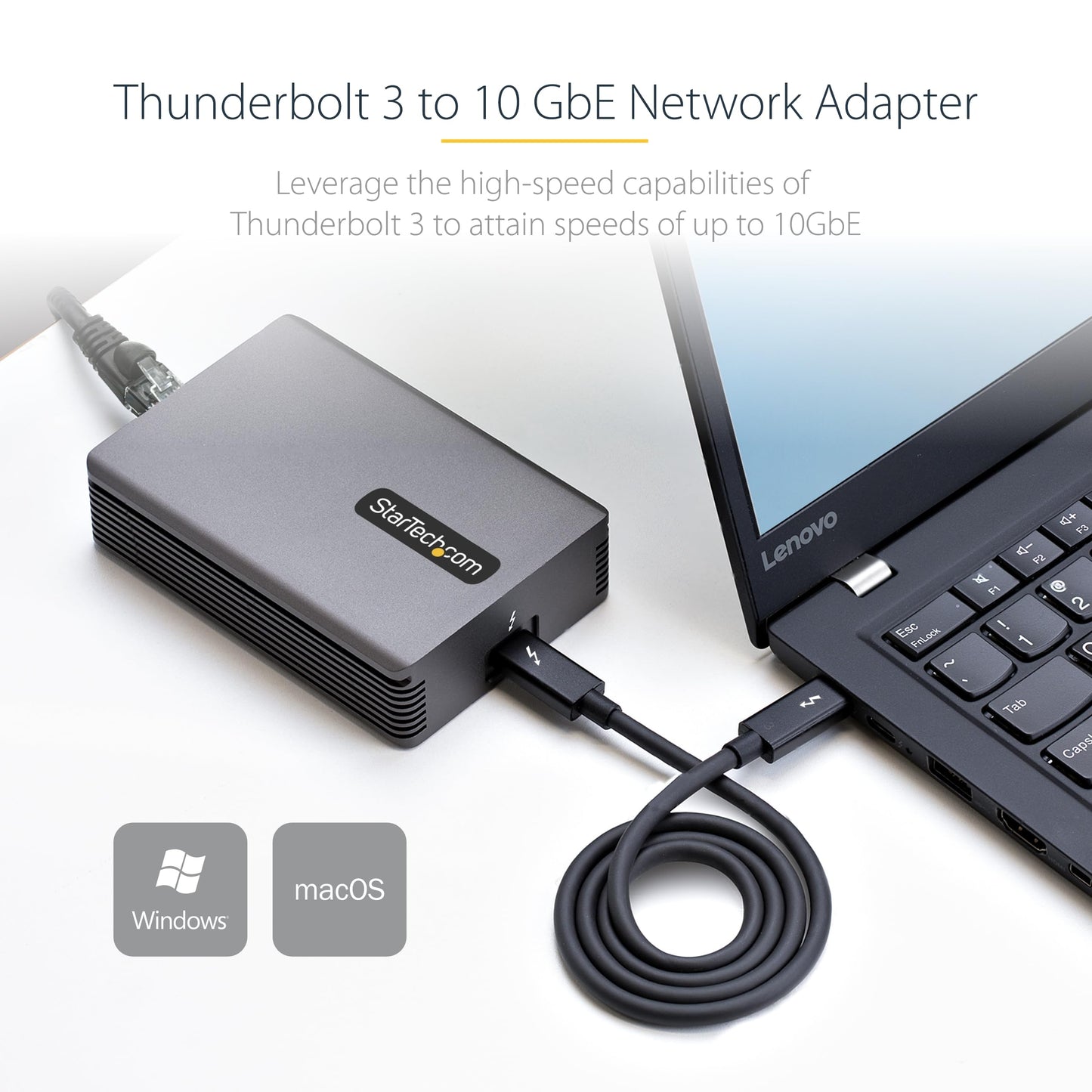 StarTech Thunderbolt 3 to Ethernet Adapter, 10GbE, Win/Mac, TAA (TB310G2)