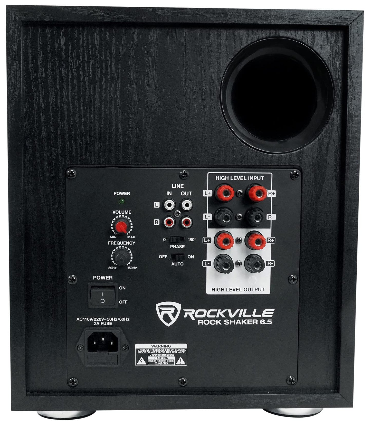 Rockville Rock Shaker 6.5 Black 200W Peak/100W RMS Powered Home Theater Subwoofer, Class-D, Adjustable Crossover, 20Hz-200Hz, Compact Design