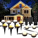 Permanent Outdoor Lights Warm to Cool White, 65.6Ft 2700K-6500K White 2-in-1 Eaves & Ground Stakes LED Lights IP67 Waterproof with Remote, Outside