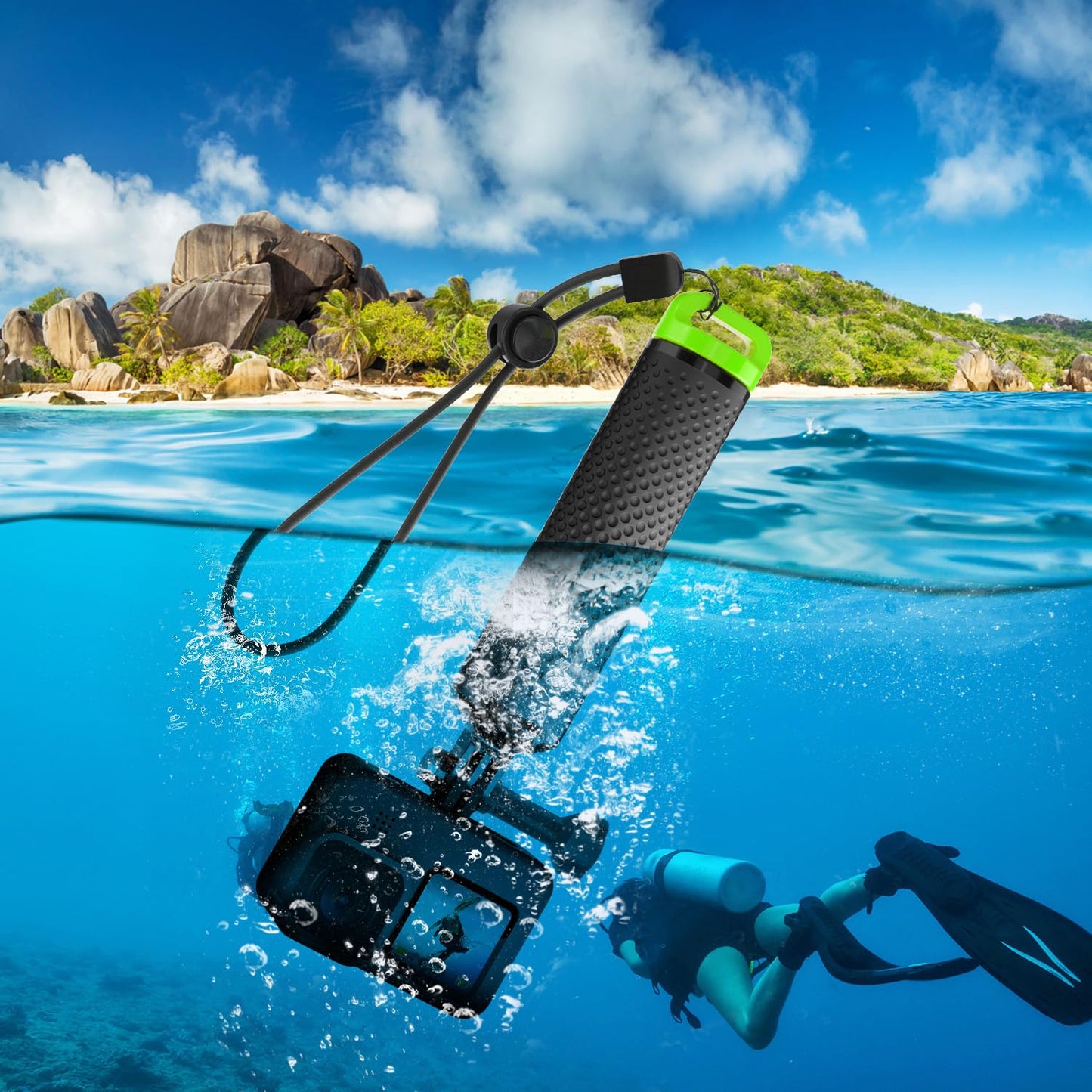 Sametop Floating Handle Grip Floaty Stick Waterproof Handler Accessory Compatible with GoPro Hero 13, 12, 11, 10, 9, 8, 7, 6, 5, 4, Session, 3+, 3