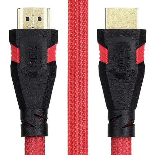 SIIG Legacy and Beyond Series Premium Braided High Speed HDMI Cable 2.0 with Ethernet 4Kx2K - Pure Copper Conductors - Quad-shielding Braided Cable