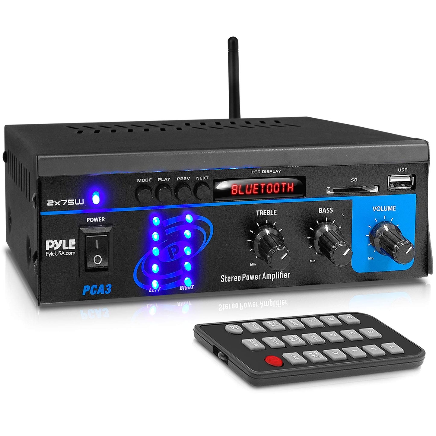 Pyle PCA3 Stereo Power Amplifier, Black, One Size