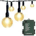 LOENDE Battery Operated Globe String Lights, Crystal Globe String Lights 16ft 30 LED 8 Modes Waterproof String Lights with Timer for Backyard Garden