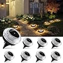 Solar Ground Lights 8 Pack Landscape Lighting 3000K Solar Lights Outdoor IP67 Waterproof Solar Garden Lights for House Patio Pathway Lawn Yard Deck
