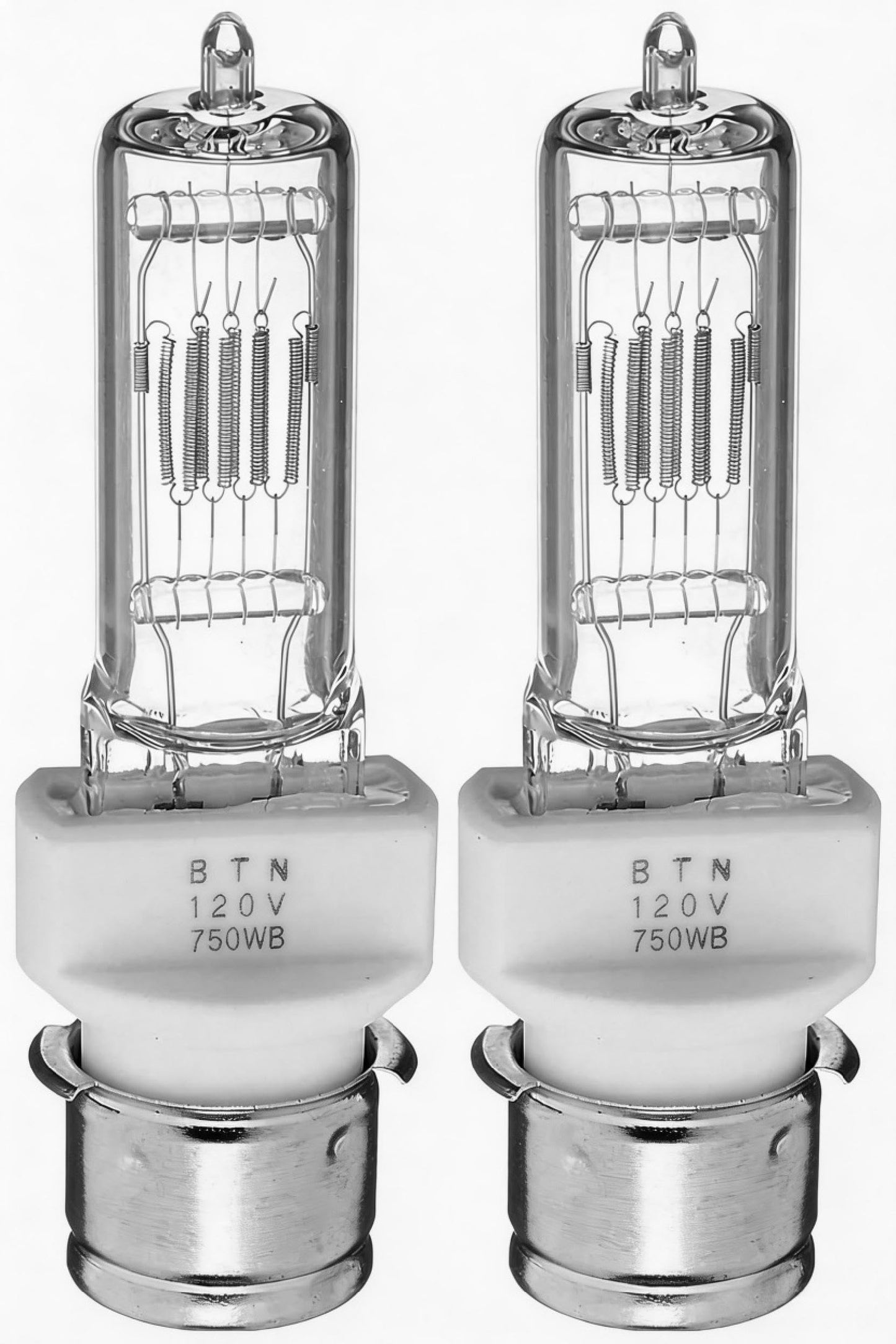 Tawelun 2PCS BTN 750W 120V P28s Lamp T7 Bulb BTN Lamp Pre-Focus Based Stage and Studio Replacement for Fresnel Bulb,Clear