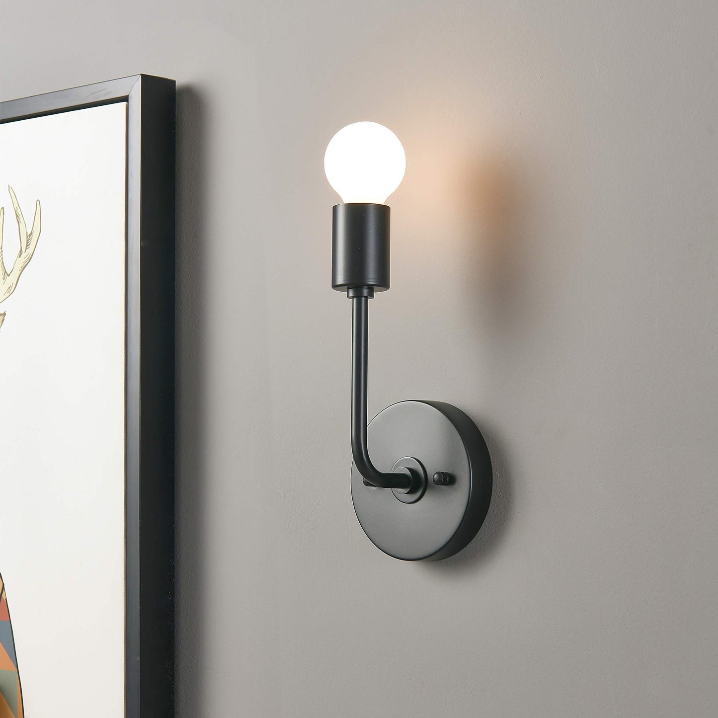 BRIGHTTIA 1-Light Slim Wall Sconce - Modern Minimalist Bathroom Vanity Mirror Lighting Fixture - Mid Century Industrial Wall Lamp for Bedrooms