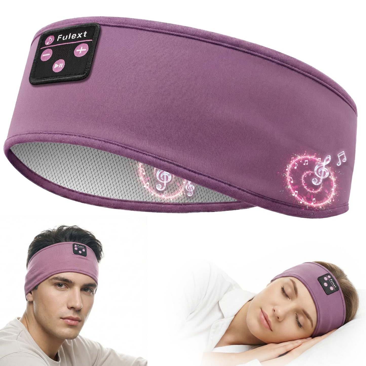 Fulext Sleep Headphones Bluetooth Headband,Sleeping Headphones Sports Headband Headset, Long Time Play Sleeping Headsets with Built in Speakers…