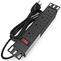10" Rack PDU - 1U (4 Outlet) Power Distribution Unit 10 inch for Mini Racks w/Protection (110V/15A 6ft Cable) Network Cabinet Rackmount Power Strip