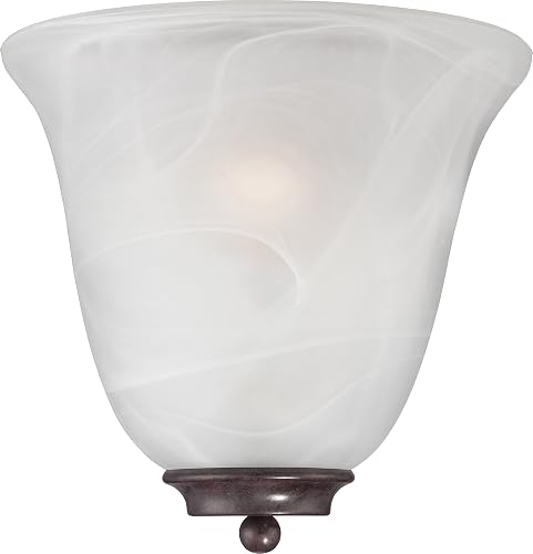 Nuvo Lighting 60/5374 Empire One Light Wall Sconce with Alabaster Glass, Old Bronze