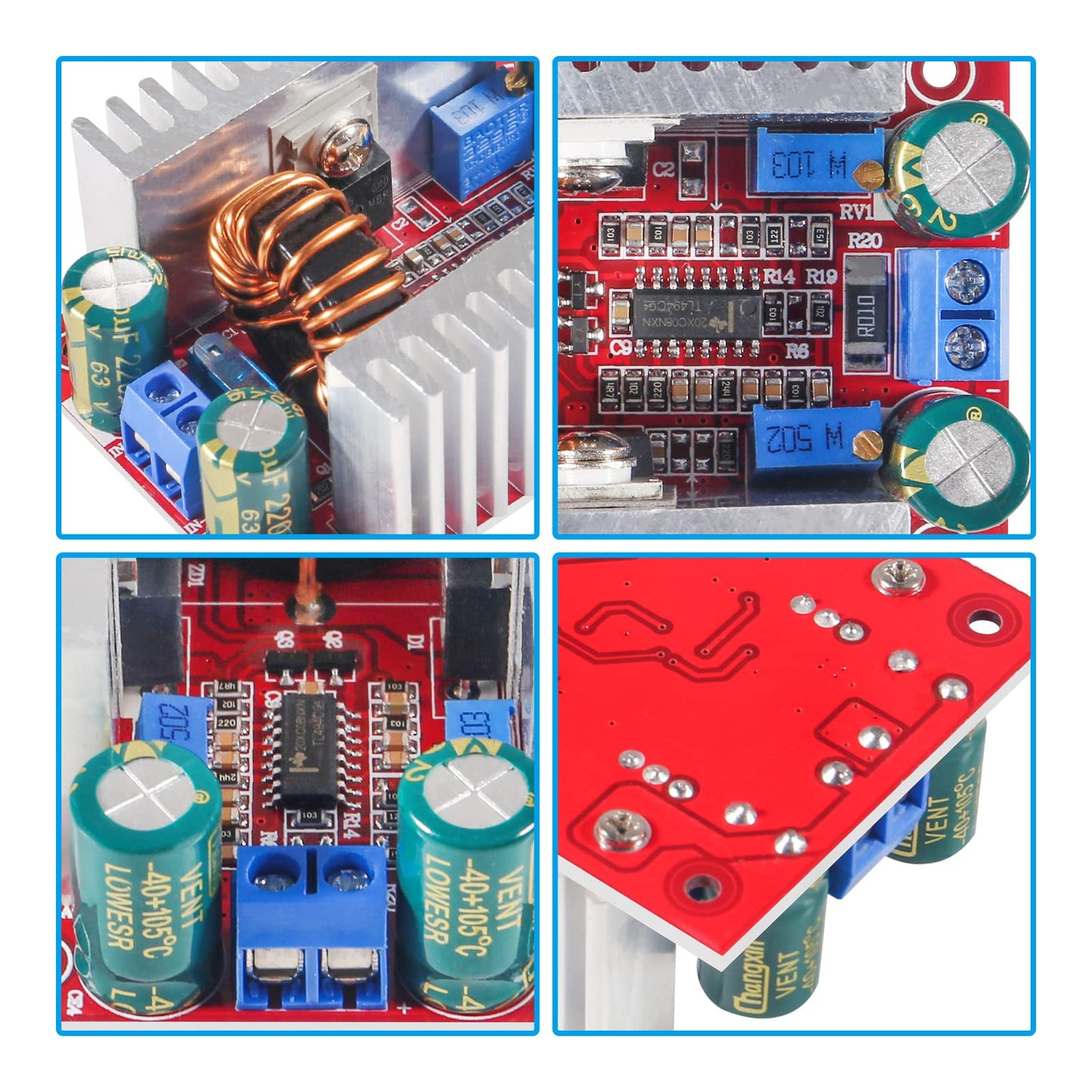 QCCAN 3PCS DC 400W 15A Step-up Module Boost Converter Constant Current Power Supply LED Driver 8.5-50V to 10-60V Voltage Charger Step Up Module