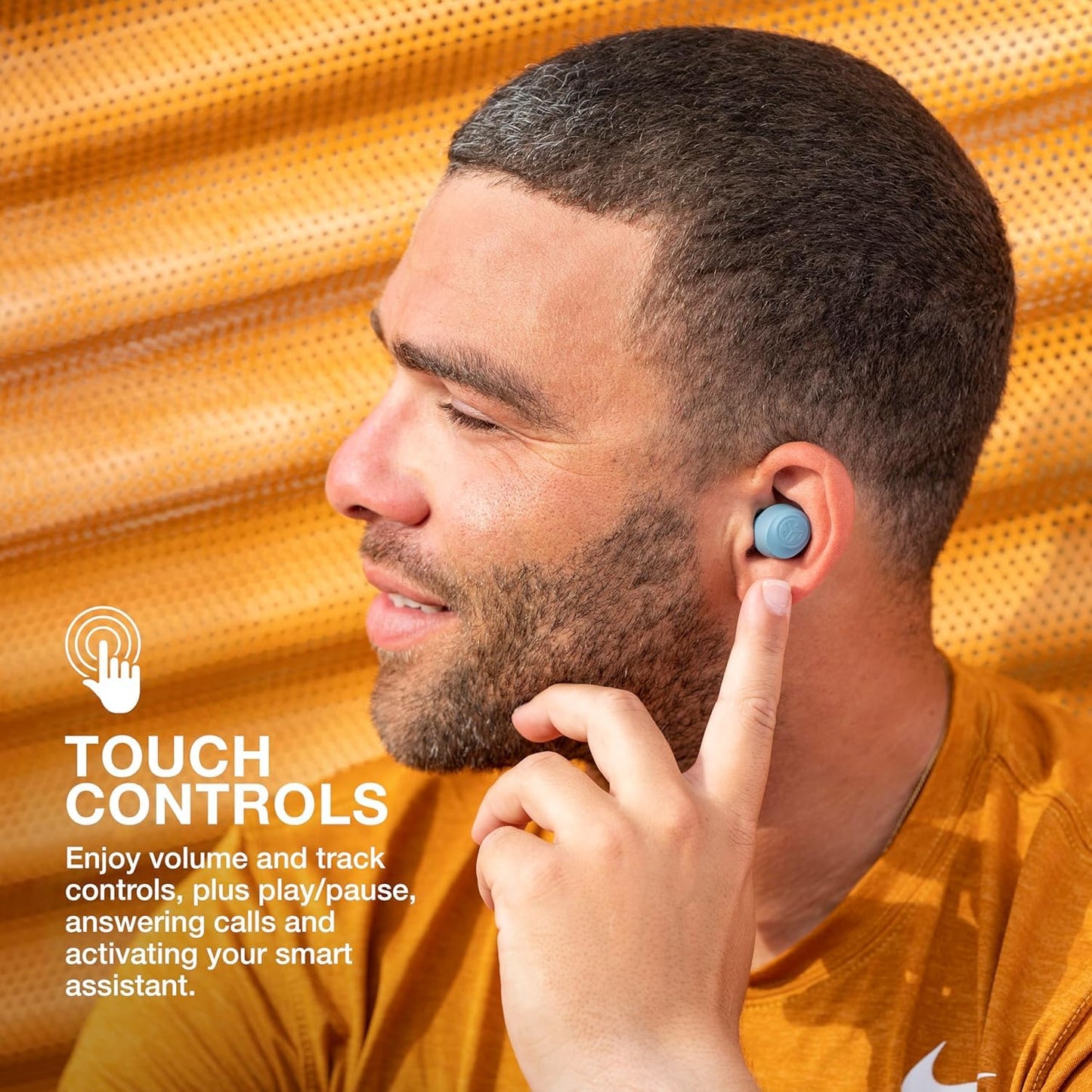 JLab Go Air Pop+ True Wireless Earbuds, Bluetooth Earbuds with Microphone, USB-C Charging Case, Dual Connect, EQ3 Sound, Slate