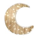 Little Love by NoJo Moon Shaped Lighted LED Natural Wood Wall Decor