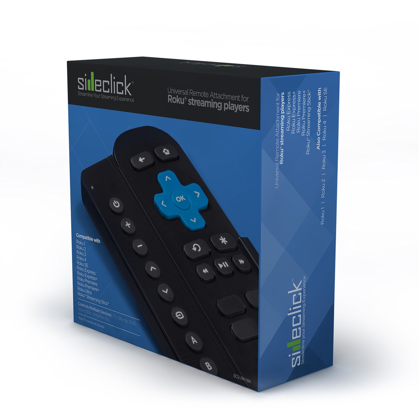 Sideclick Universal Remote Attachment for Roku Streaming Player