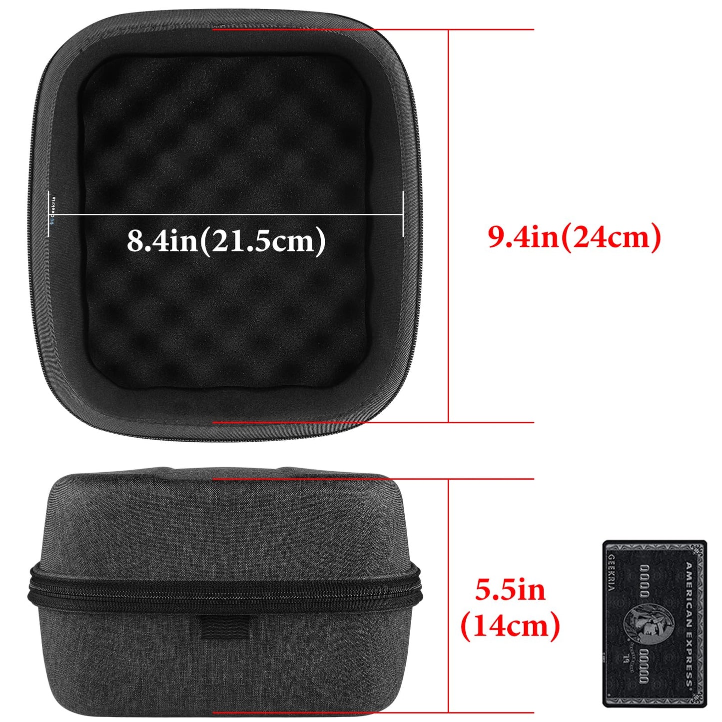Geekria Shield Case for Large-Sized Over-Ear Headphones, Replacement Hard Shell Travel Carrying Bag with Cable Storage, Compatible with HiFiMAN HE