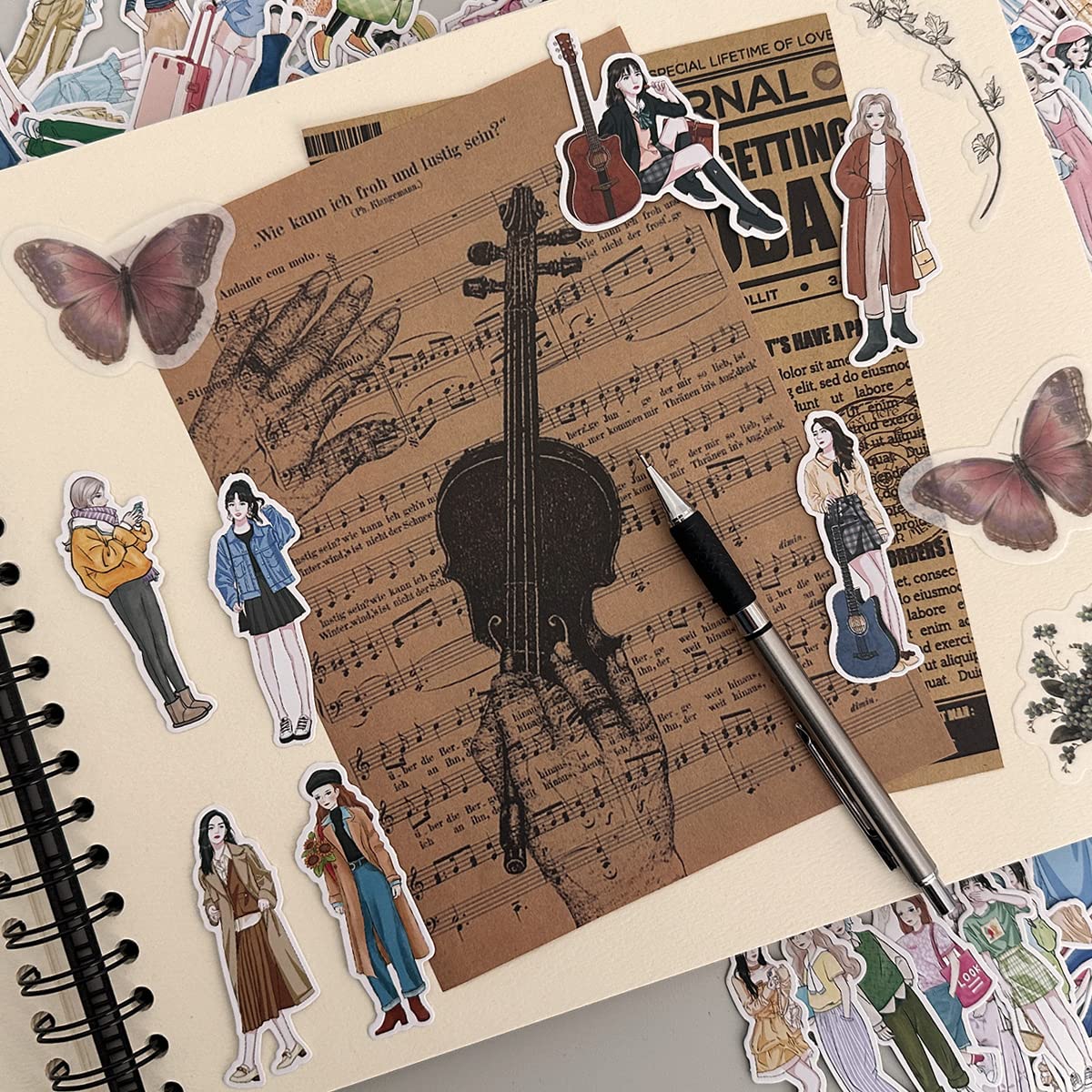 allydrew Fashion Women People Vinyl Stickers for Scrapbooking, Journaling, Water Bottles, 100pcs, Fashion Girls