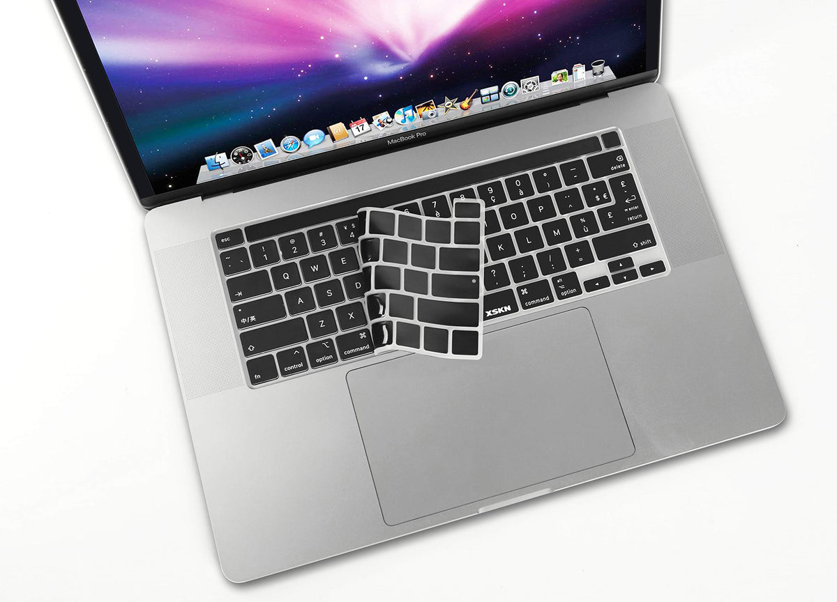 XSKN French Language Black Silicone Keyboard Cover Skin for Touch Bar Models 2019 New MacBook Pro 16 inch A2141 2020 New MacBook Pro 13.3 inch A2251