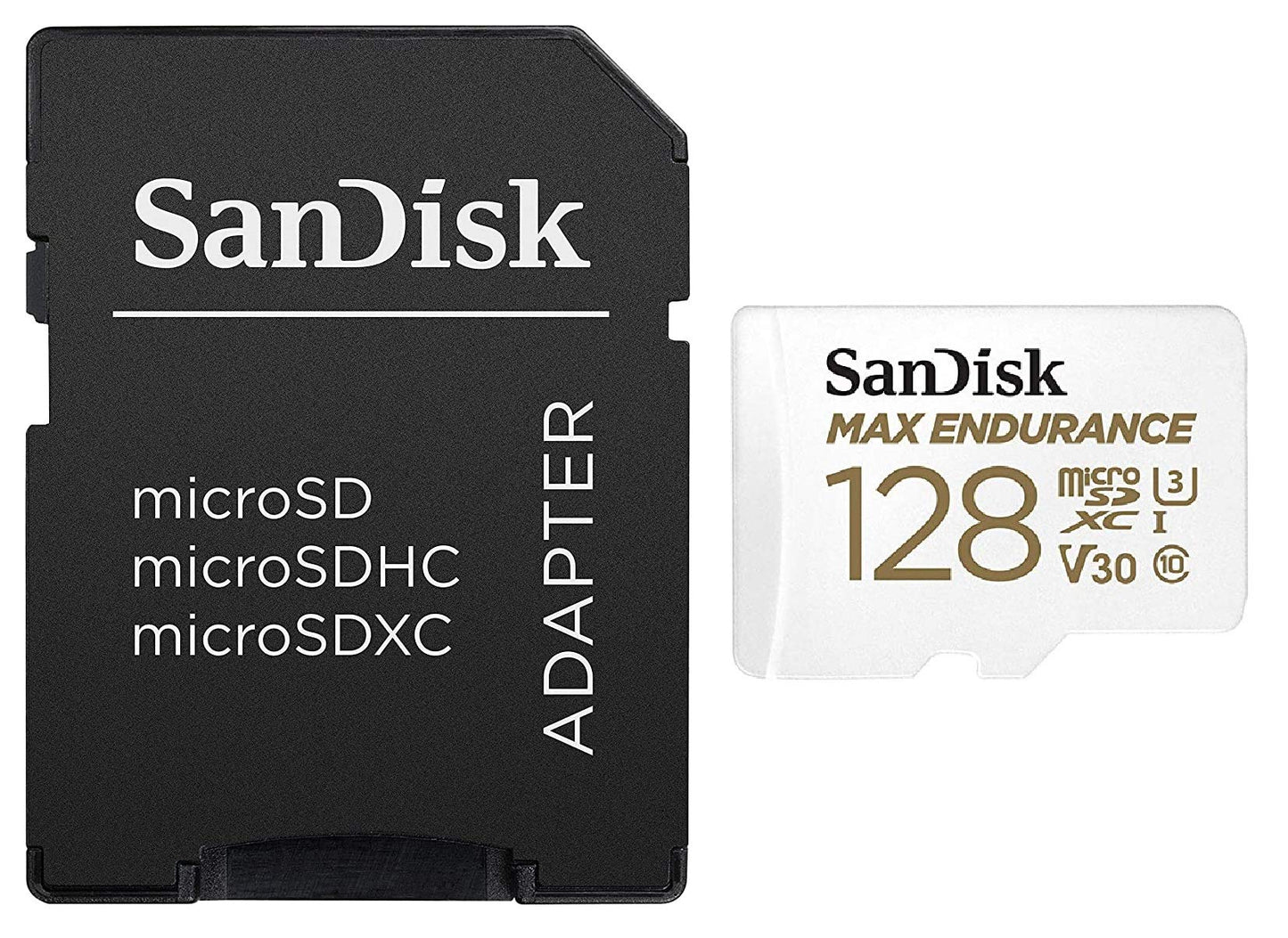 SanDisk MAX Endurance 128GB MicroSD Card (2 Pack) for Home Security Cameras & Dash Cams (SDSQQVR-128G-GN6IA) with Adapter, 4K, Bundle with (1)
