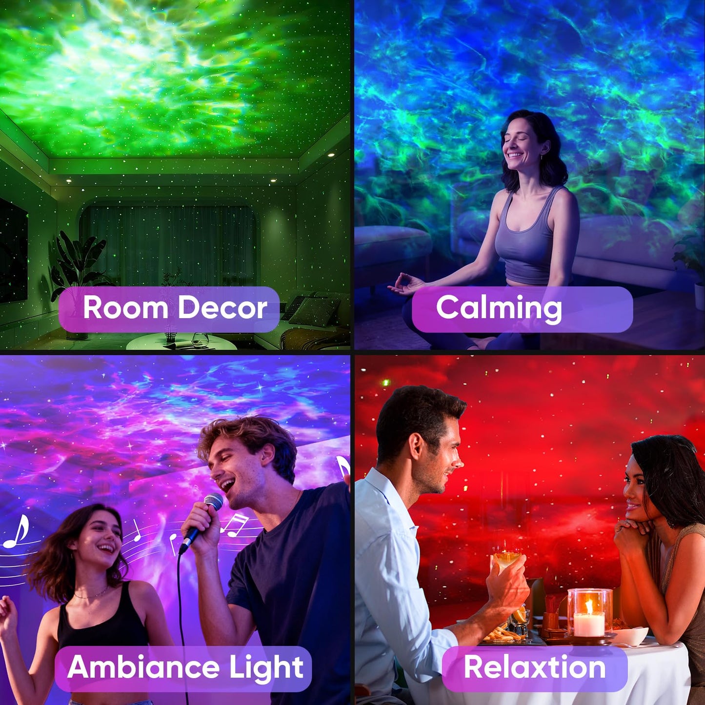 Astronaut Galaxy Star Projector Light, Aurora LED Night Light Lamp for Bedroom,Adults Kids Room Decor, Space Starry Nebula Ceiling Lighting Projector