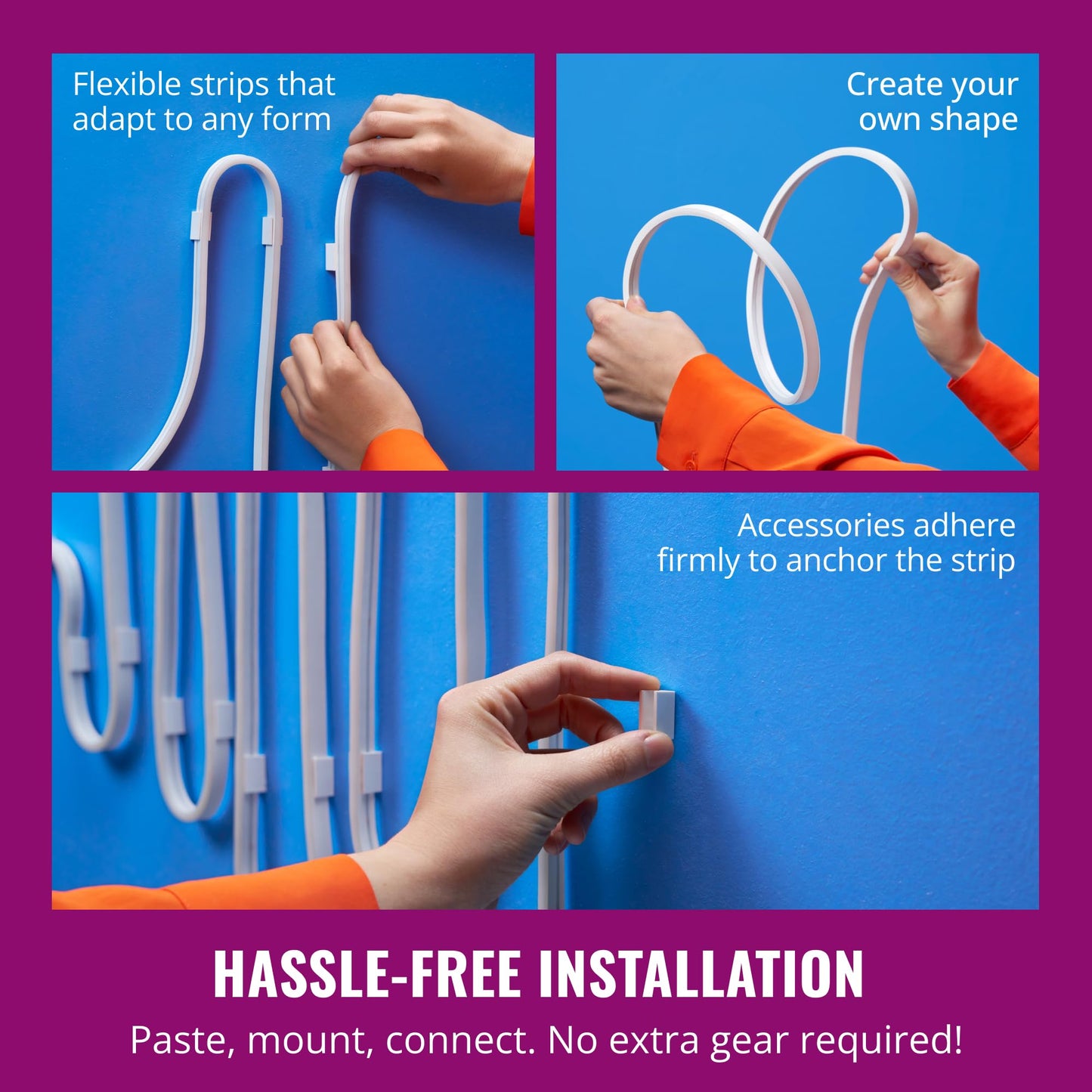 WiZ Connected Neon Smart Flex Strip - 16.4 ft (Two 8.2ft Strips), 16 Million Colors + Shades of White, Dynamic Light Scenes, Connects to Your Wi-Fi