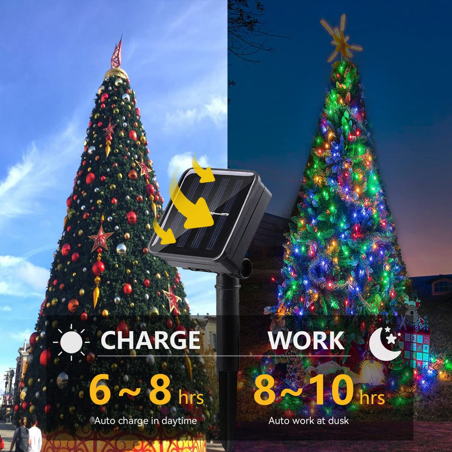 LIGHTOP Solar String Lights Outdoor 2 Pack 33FT 100LED Copper Wire Fairy Light Waterproof Decoration for Wedding Party Terrace Yard Tree Garden Patio