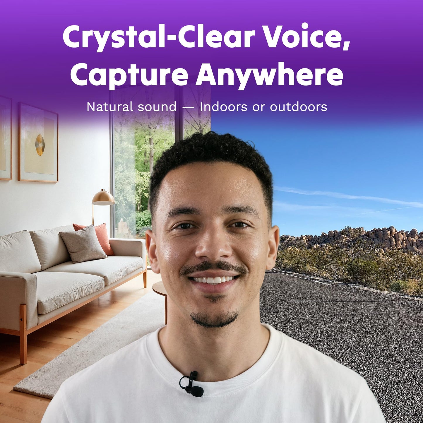 Purple Panda Wired Lavalier Microphone Omnidirectional - Attachable Lapel Mic Compatible with GoPro, DJI, Insta360, Tablet, iPad, DSLR, Camera, Ideal