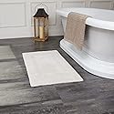 Fabstyles 100% Cotton Luxury Reversible Bath Rug | Ultra Absorbent Machine Washable Mat for Bathrooms/Showers, 20"x32" Linen