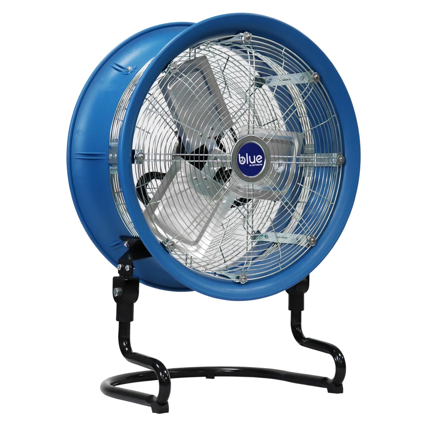 patterson BLUE 24-Inch High-Velocity Industrial Floor Fan, Heavy-Duty 3-Speed Metal Air Circulator