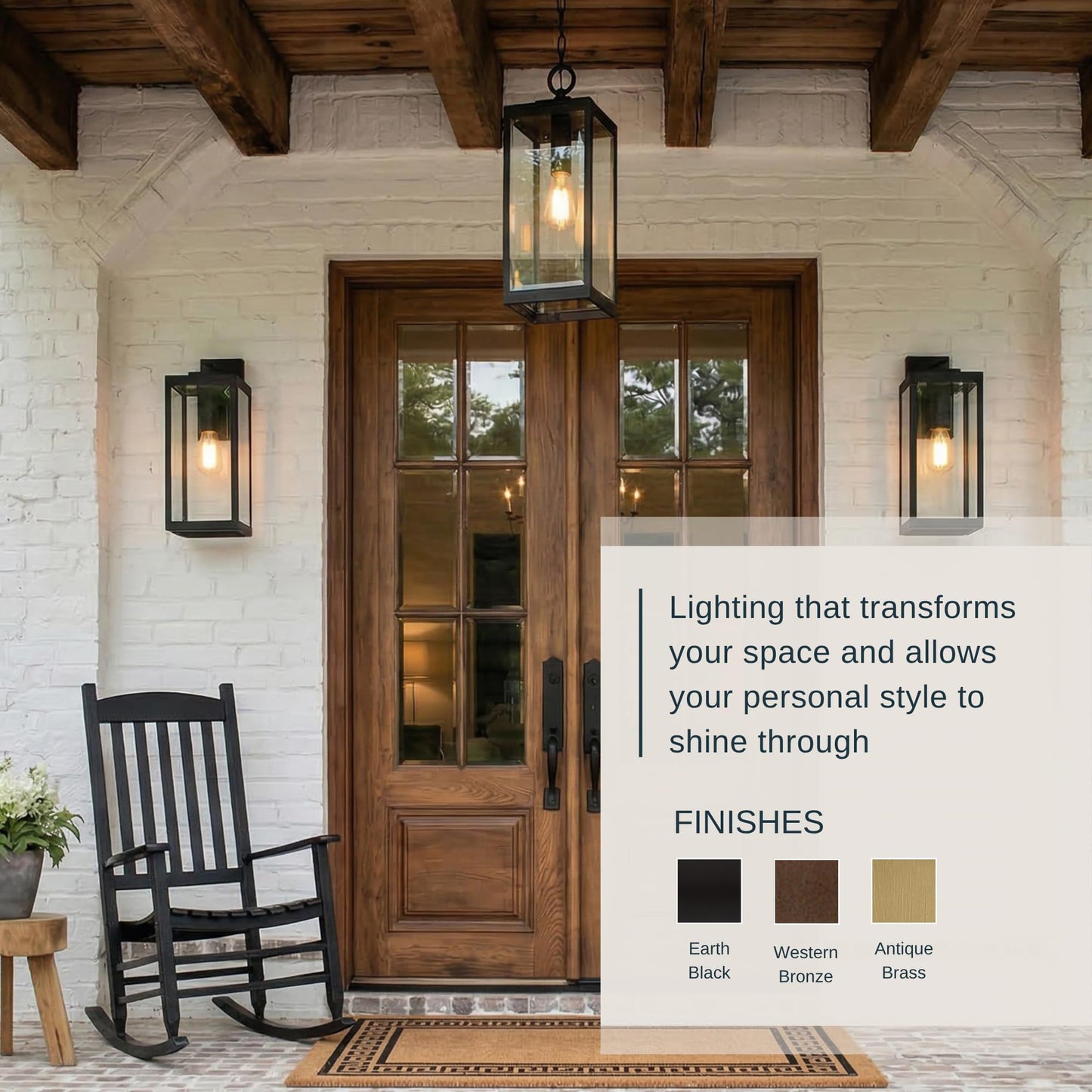 Quoizel Westover 17" Outdoor Wall Sconce, 1-Light Earth Black with Clear Beveled Glass, E26 Base, Wet Rated