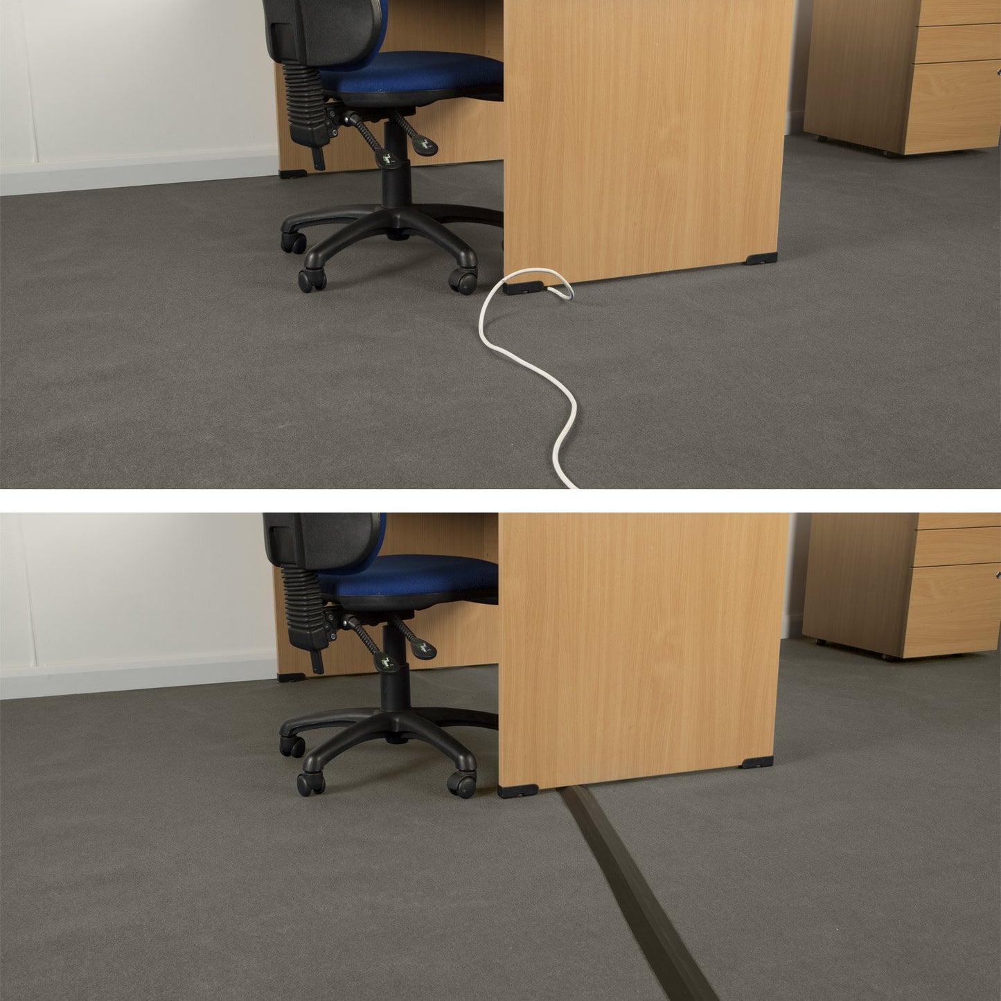 D-Line 6ft Floor Cord Cover, Made in USA Linkable Cable Protector, Hide Extension Cords, Protect Cords, Prevent Cable Trips, Cord Hider, Heavy Duty