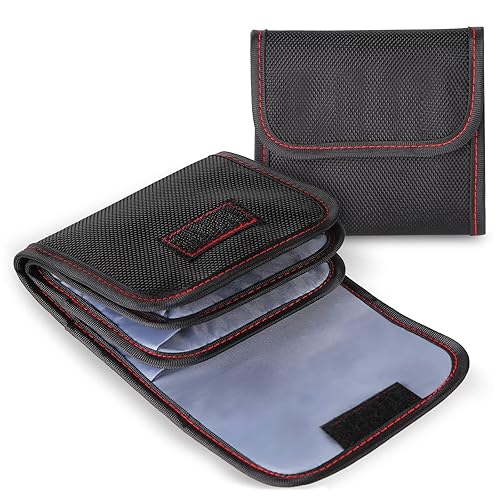 DomeStar Filter Case, 2PCS 3-Pocket Camera Lens Filter Carry Case Professional Photography Filter Holder Belt Bag Pouch Water-resistant and Dustproof