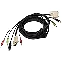 C2G 14180 DVI Dual Link + USB 2.0 KVM Cable with Speaker and Mic, Black (10 Feet, 3.04 Meters)