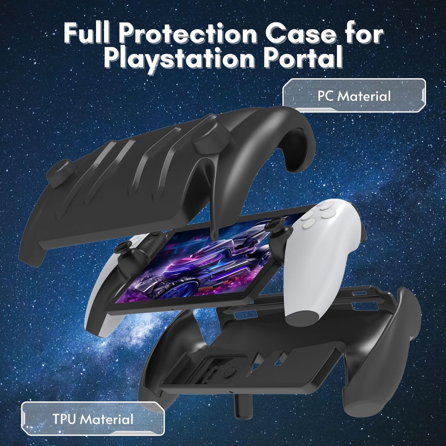 TNP Full Protective Case Cover for PlayStation Portal - Anti-Slip TPU Protector Case for PS5 Portal- Detachable Front Shell Cover with Built-in