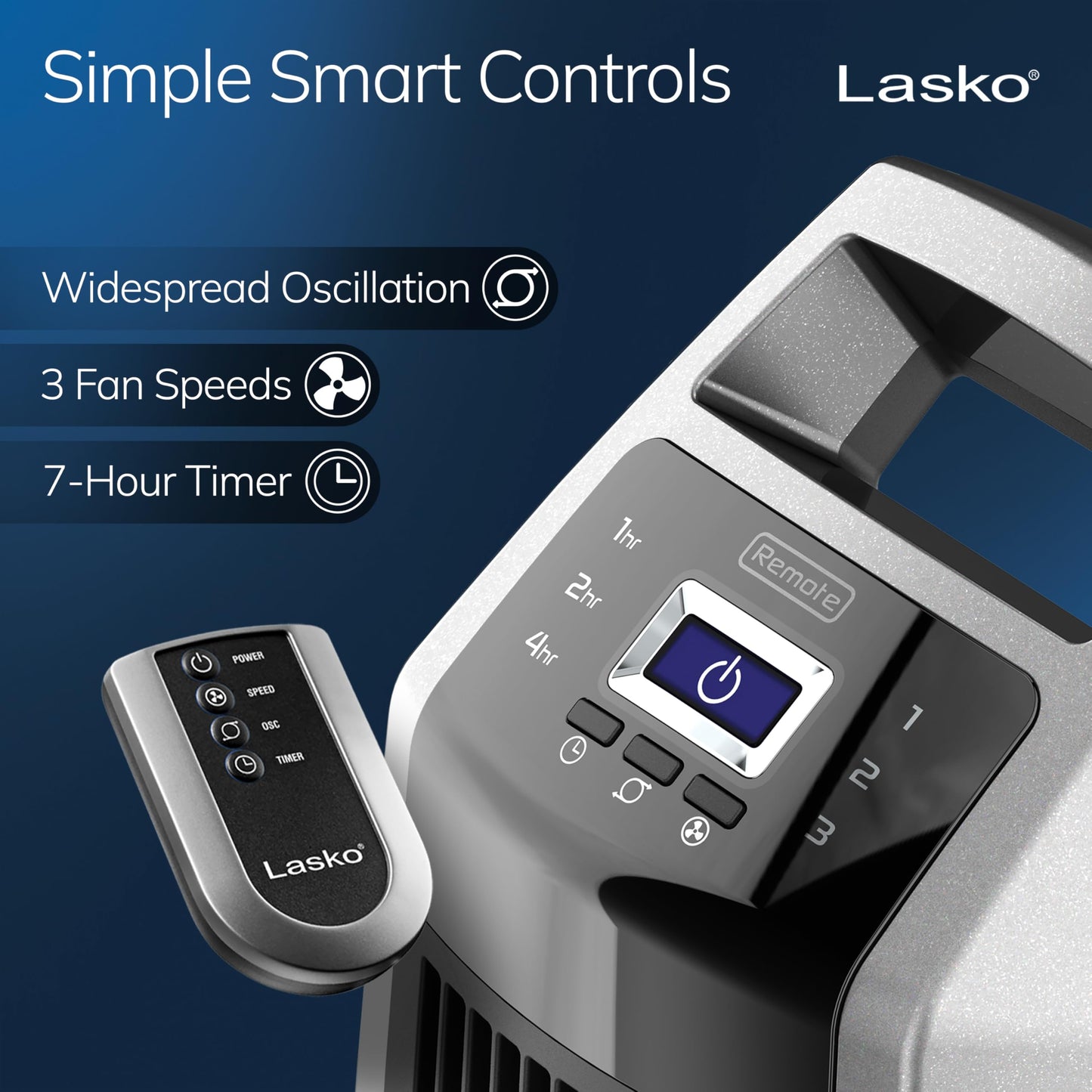 Lasko High Velocity Oscillating Tower Fan - 35" - U35115 - Silver/Black