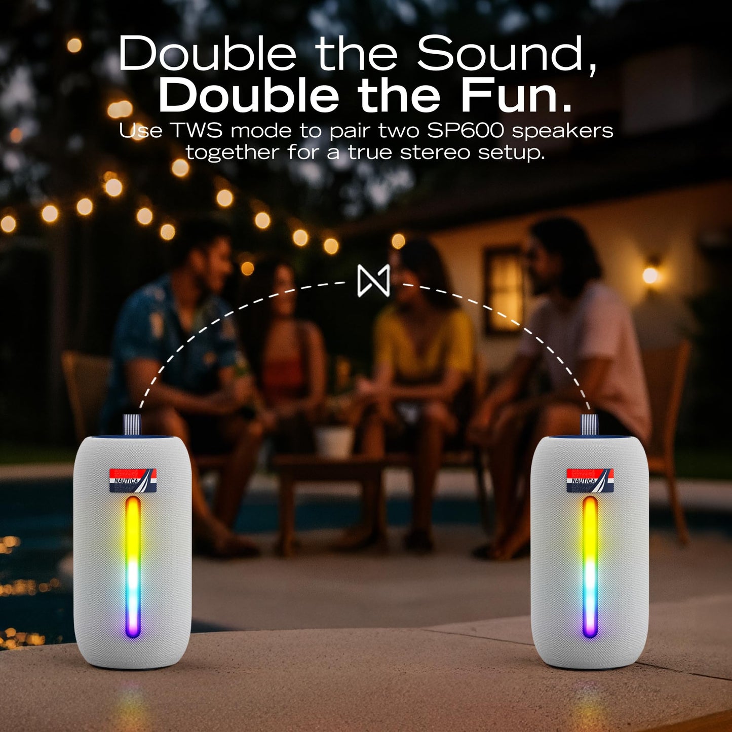 Nautica Urban SP600 True Wireless Outdoor Speaker, Portable IP5 Splash-Proof Bluetooth Speaker, Perfect for Camping, Beach, Backyard & Travel